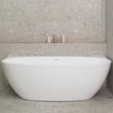 Byron Egg 1700mm Back to Wall Freestanding Bath, Gloss White