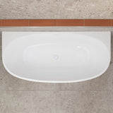 Byron Egg 1700mm Back to Wall Freestanding Bath, Gloss White