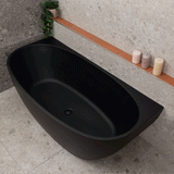 Byron Egg 1700mm Back to Wall Freestanding Bath, Matte Black