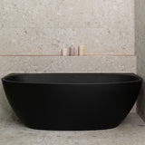 Byron Egg 1700mm Back to Wall Freestanding Bath, Matte Black