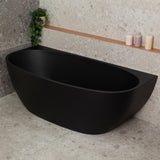 Byron Egg 1700mm Back to Wall Freestanding Bath, Matte Black