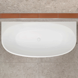 Byron Egg 1700mm Back to Wall Freestanding Bath, Matte White
