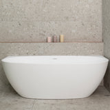 Byron Egg 1700mm Back to Wall Freestanding Bath, Matte White