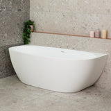 Byron Egg 1700mm Back to Wall Freestanding Bath, Matte White