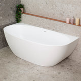 Byron Egg 1700mm Back to Wall Freestanding Bath, Matte White