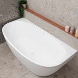 Byron Egg 1700mm Back to Wall Freestanding Bath, Matte White