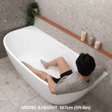 Byron Egg 1800mm Back to Wall Freestanding Bath, Gloss White