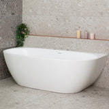 Byron Egg 1800mm Back to Wall Freestanding Bath, Gloss White