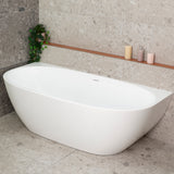 Byron Egg 1800mm Back to Wall Freestanding Bath, Gloss White
