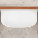 Byron Egg 1800mm Back to Wall Freestanding Bath, Gloss White