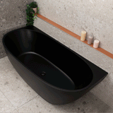 Byron Egg 1800mm Back to Wall Freestanding Bath, Matte Black