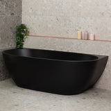 Byron Egg 1800mm Back to Wall Freestanding Bath, Matte Black