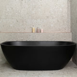 Byron Egg 1800mm Back to Wall Freestanding Bath, Matte Black