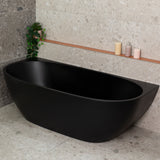 Byron Egg 1800mm Back to Wall Freestanding Bath, Matte Black