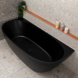 Byron Egg 1800mm Back to Wall Freestanding Bath, Matte Black