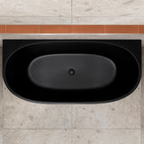 Byron Egg 1800mm Back to Wall Freestanding Bath, Matte Black