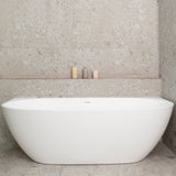Byron Egg 1800mm Back to Wall Freestanding Bath, Matte White