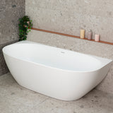 Byron Egg 1800mm Back to Wall Freestanding Bath, Matte White