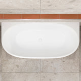 Byron Egg 1800mm Back to Wall Freestanding Bath, Matte White