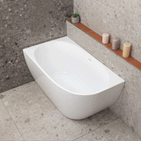 Byron Egg 1200mm Left Corner Freestanding Bath, Gloss White