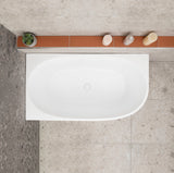 Byron Egg 1200mm Left Corner Freestanding Bath, Gloss White