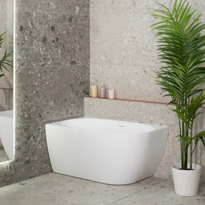 Byron Egg 1200mm Left Corner Freestanding Bath, Gloss White