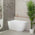 Byron Egg 1200mm Left Corner Freestanding Bath, Gloss White