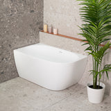 Byron Egg 1200mm Left Corner Freestanding Bath, Gloss White
