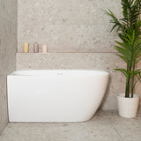 Byron Egg 1200mm Left Corner Freestanding Bath, Gloss White