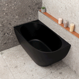 Byron Egg 1200mm Left Corner Freestanding Bath, Matte Black