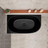Byron Egg 1200mm Left Corner Freestanding Bath, Matte Black