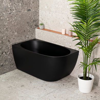 Byron Egg 1200mm Left Corner Freestanding Bath, Matte Black