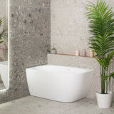Byron Egg 1200mm Left Corner Freestanding Bath, Matte White