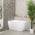 Byron Egg 1200mm Left Corner Freestanding Bath, Matte White