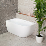 Byron Egg 1200mm Left Corner Freestanding Bath, Matte White