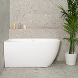 Byron Egg 1200mm Left Corner Freestanding Bath, Matte White