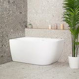 Byron Egg 1200mm Left Corner Freestanding Bath, Matte White