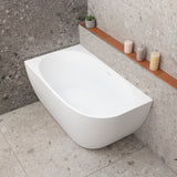Byron Egg 1200mm Left Corner Freestanding Bath, Matte White