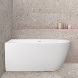 Byron Egg 1300mm Left Corner Freestanding Bath, Gloss White