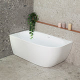 Byron Egg 1400mm Left Corner Freestanding Bath, Gloss White
