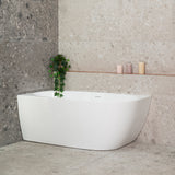 Byron Egg 1400mm Left Corner Freestanding Bath, Gloss White