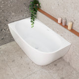 Byron Egg 1400mm Left Corner Freestanding Bath, Gloss White