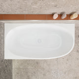 Byron Egg 1400mm Left Corner Freestanding Bath, Gloss White