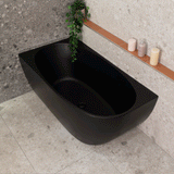 Byron Egg 1400mm Left Corner Freestanding Bath, Matte Black