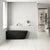 Byron Egg 1400mm Left Corner Freestanding Bath, Matte Black