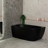 Byron Egg 1400mm Left Corner Freestanding Bath, Matte Black