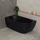 Byron Egg 1400mm Left Corner Freestanding Bath, Matte Black