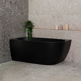 Byron Egg 1400mm Left Corner Freestanding Bath, Matte Black