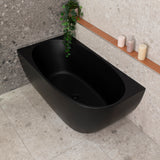 Byron Egg 1400mm Left Corner Freestanding Bath, Matte Black