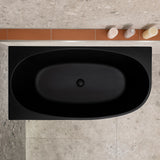 Byron Egg 1400mm Left Corner Freestanding Bath, Matte Black